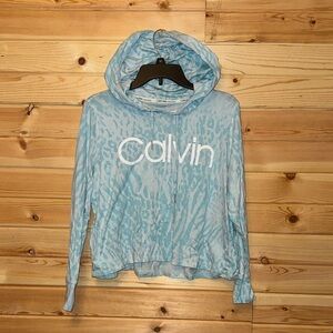 Calvin Klein Light Blue Patterned Hoodie